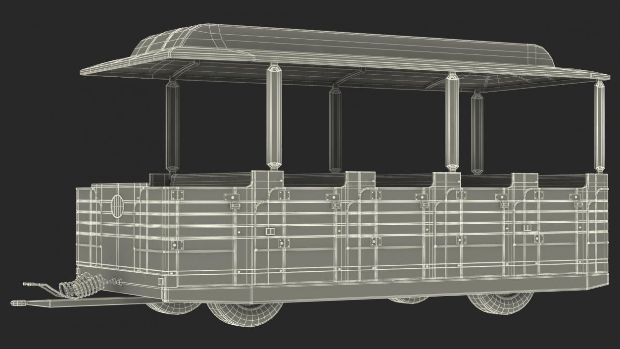 Tourist Train Wagon 3D model