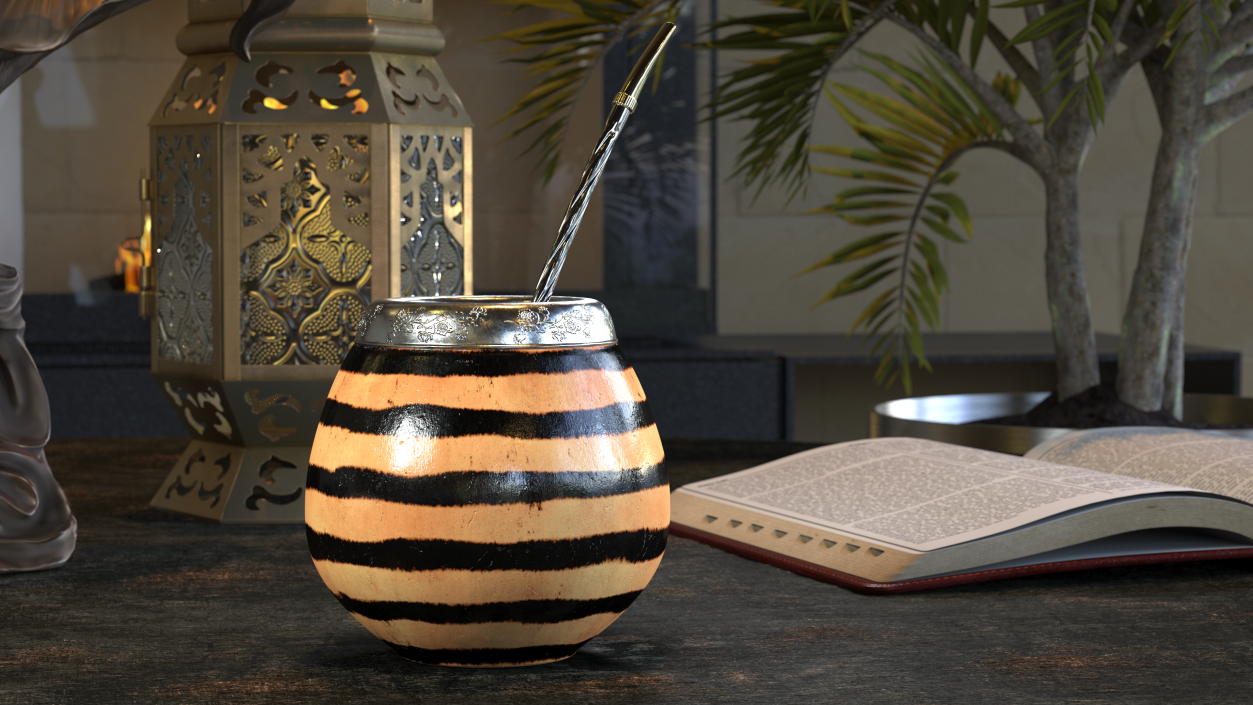 3D Yerba Mate Striped model