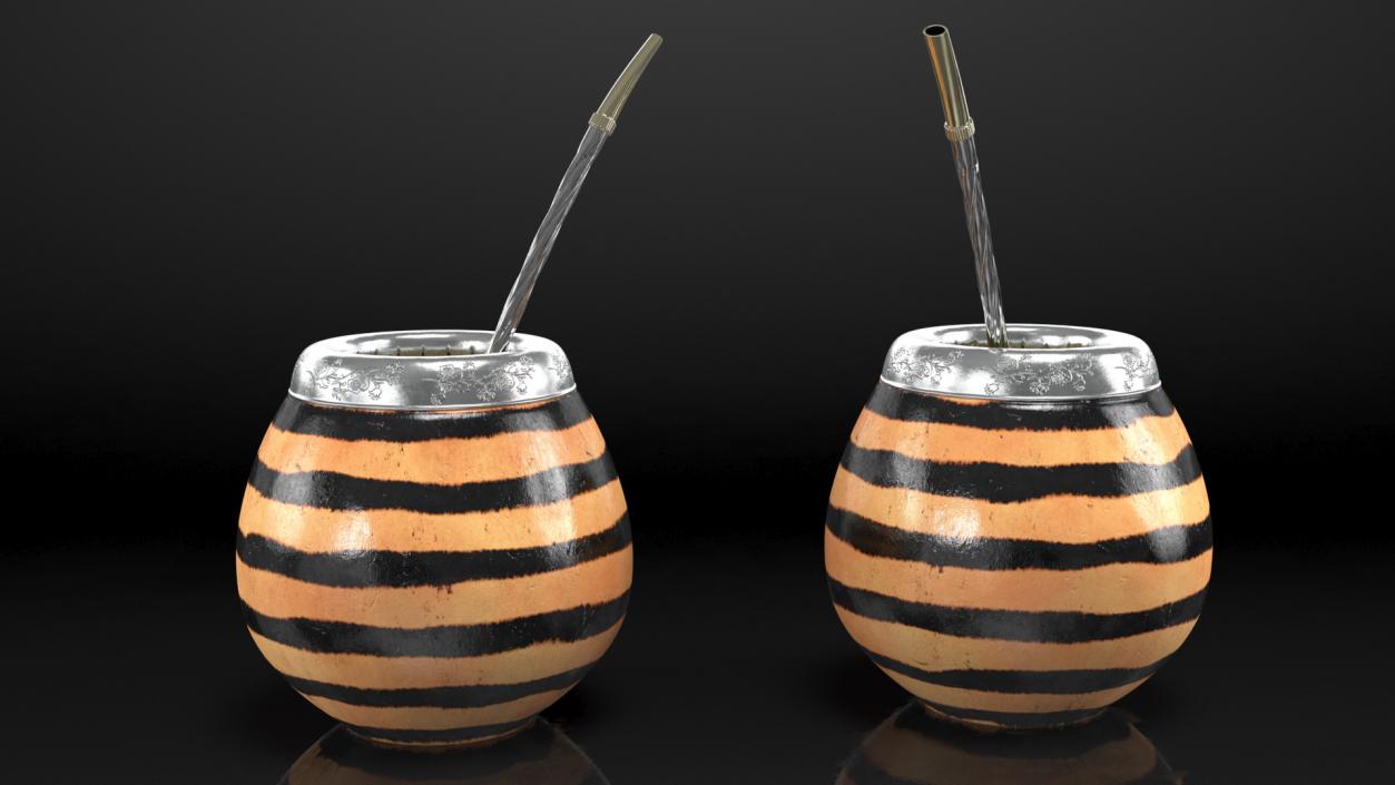 3D Yerba Mate Striped model