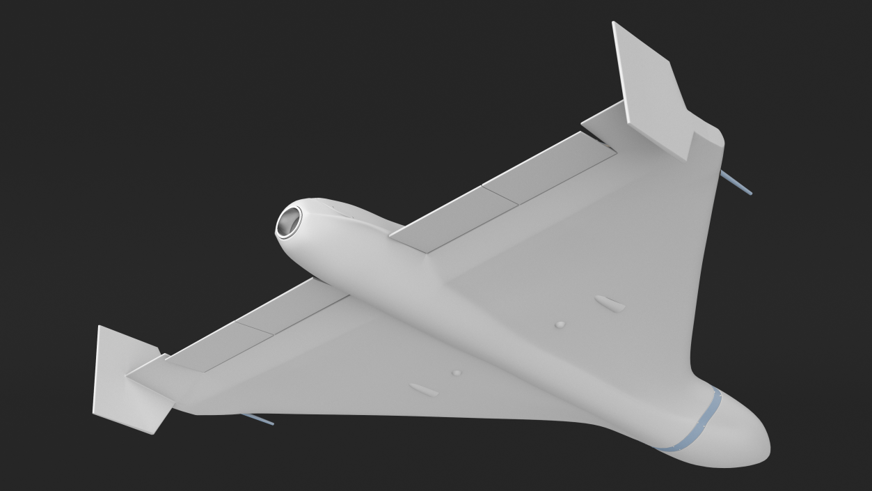 3D Grey Kamikaze Drone Rigged