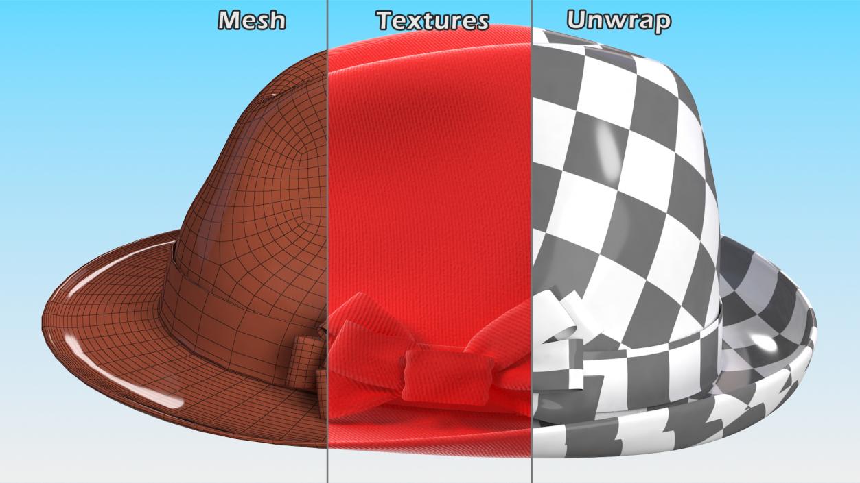 3D Red Hat with Bow