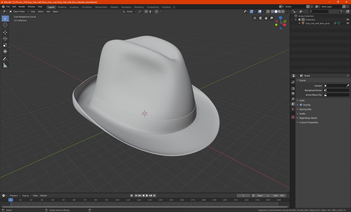 3D Red Hat with Bow