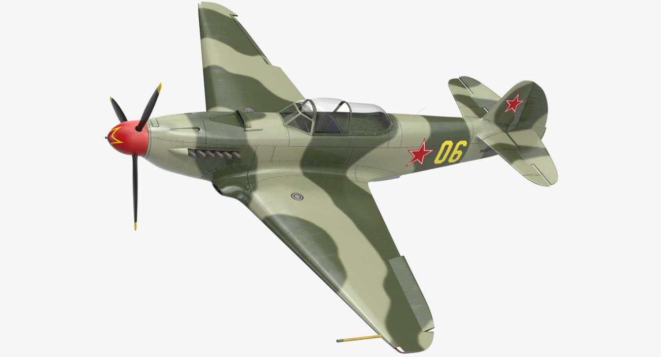 3D Soviet WWII Fighter Aircraft Yak-9 Rigged