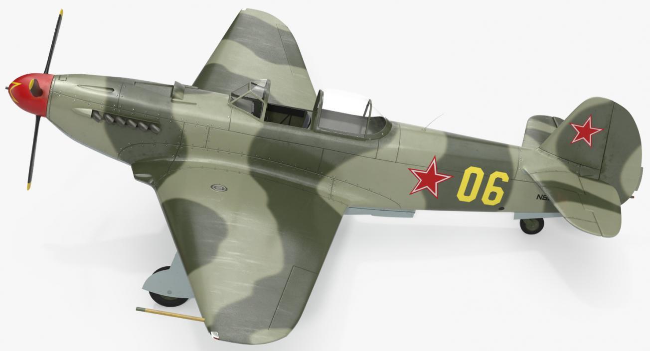 3D Soviet WWII Fighter Aircraft Yak-9 Rigged