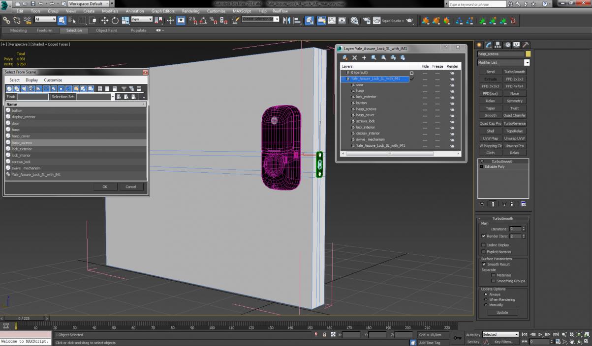 3D Yale Assure Lock SL with iM1 model