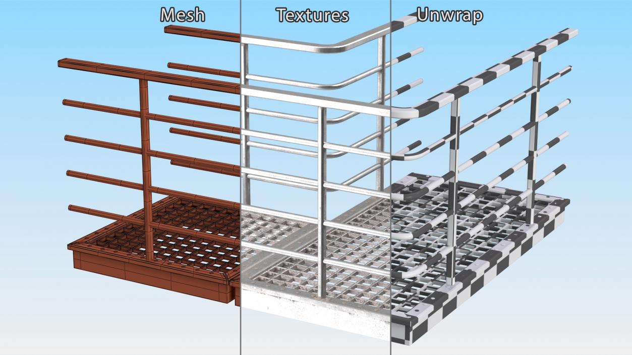 3D model Industrial Catwalk Long Corner