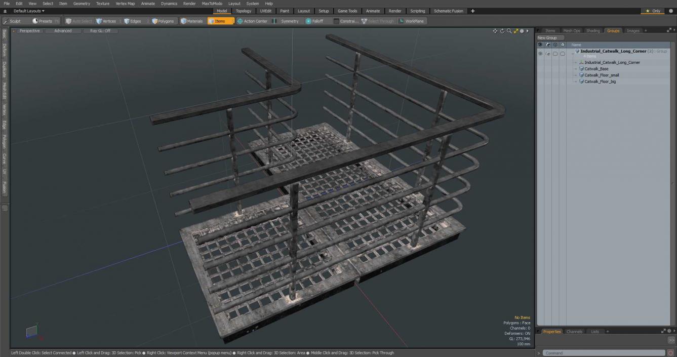 3D model Industrial Catwalk Long Corner