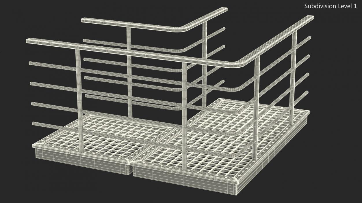 3D model Industrial Catwalk Long Corner