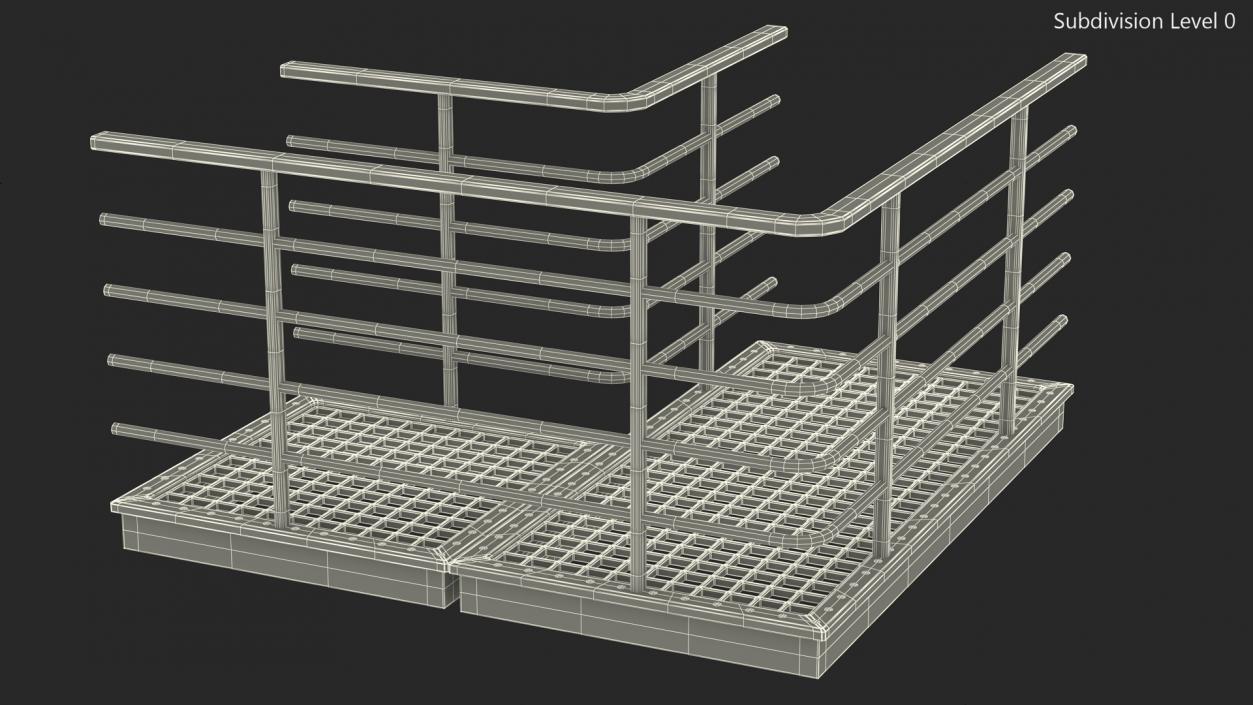 3D model Industrial Catwalk Long Corner