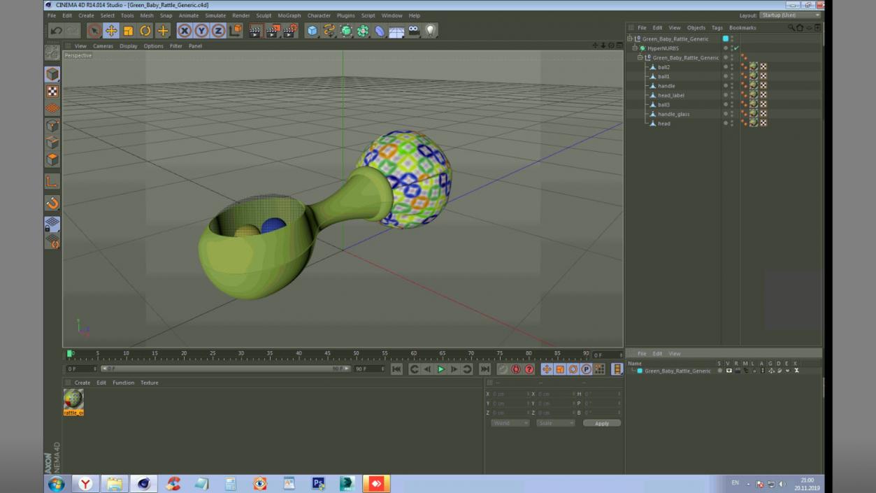 3D model Green Baby Rattle Generic
