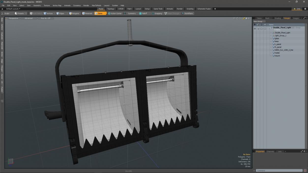 3D Double Flood Light model