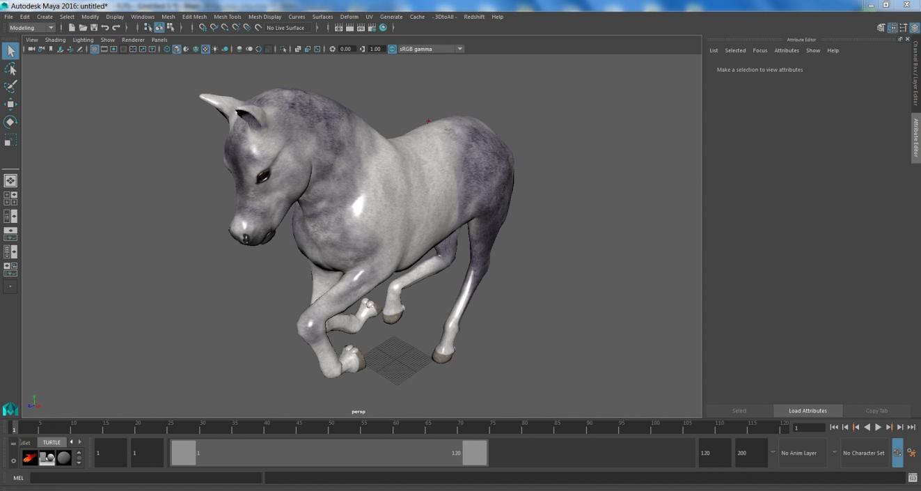 Running Shetland Pony White 2 3D model