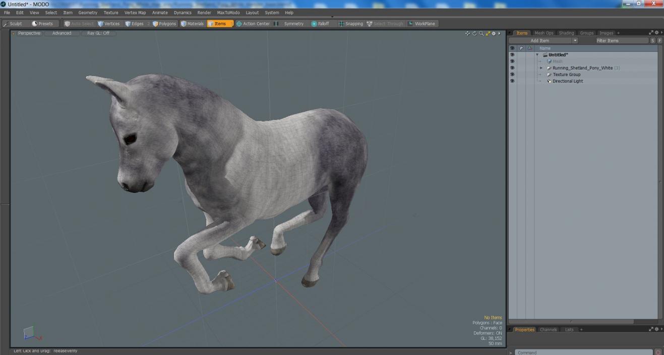 Running Shetland Pony White 2 3D model