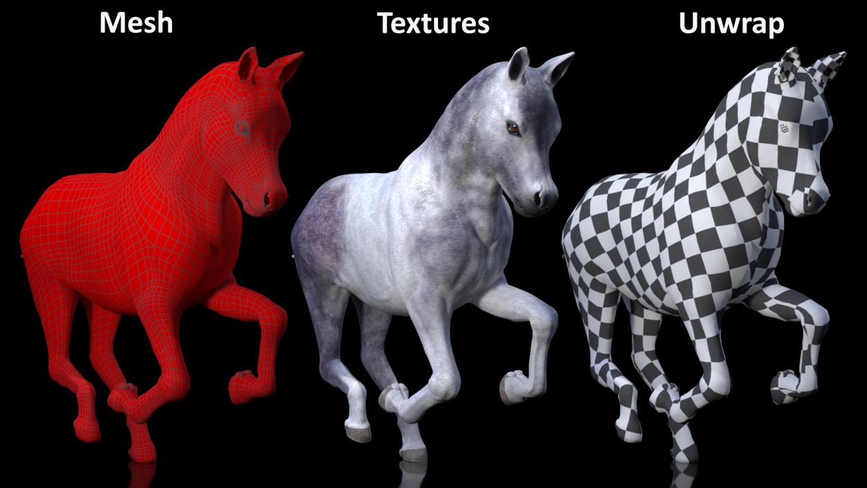 Running Shetland Pony White 2 3D model