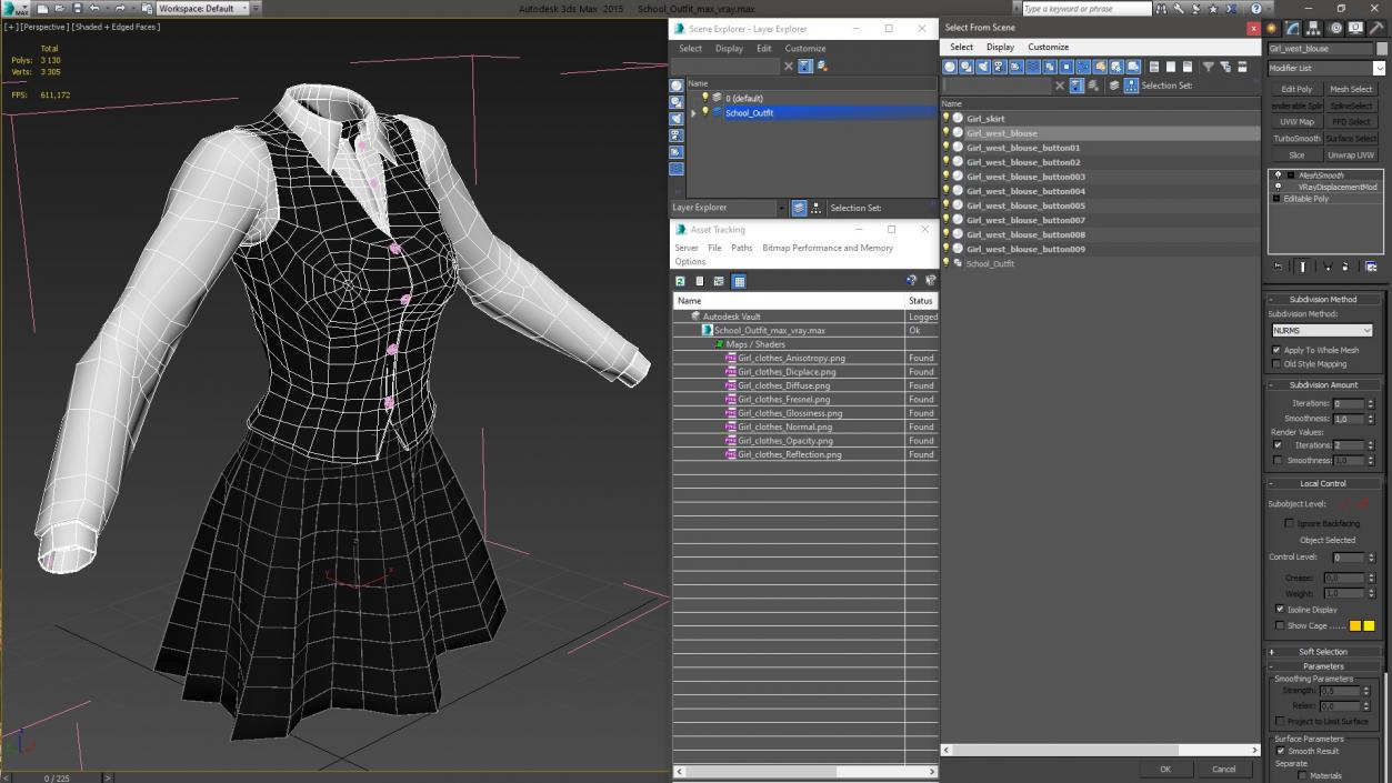 3D School Outfit model