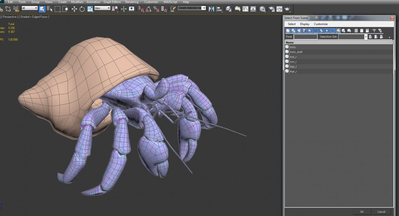 3D Hermit Crab