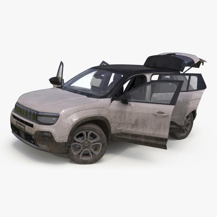 3D Jeep Avenger Crossover Beige Dirty Rigged