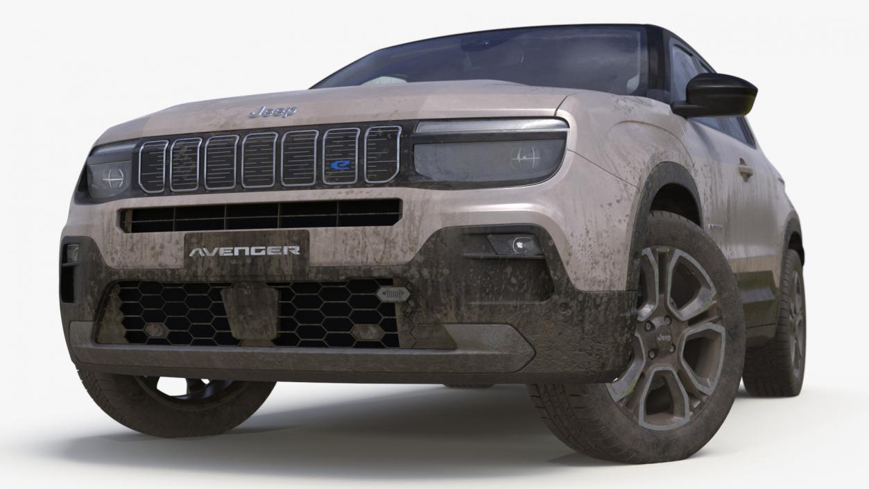 3D Jeep Avenger Crossover Beige Dirty Rigged