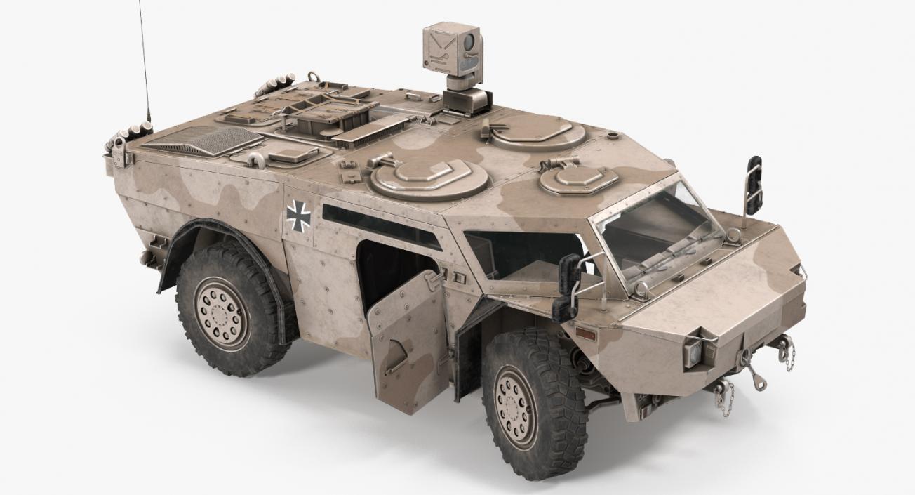 3D Fennek KMW 4x4 Armoured Vehicle Rigged model