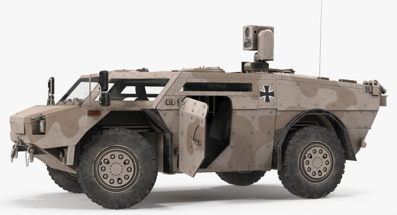 3D Fennek KMW 4x4 Armoured Vehicle Rigged model