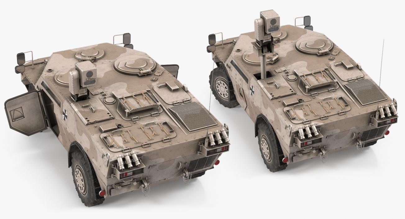 3D Fennek KMW 4x4 Armoured Vehicle Rigged model