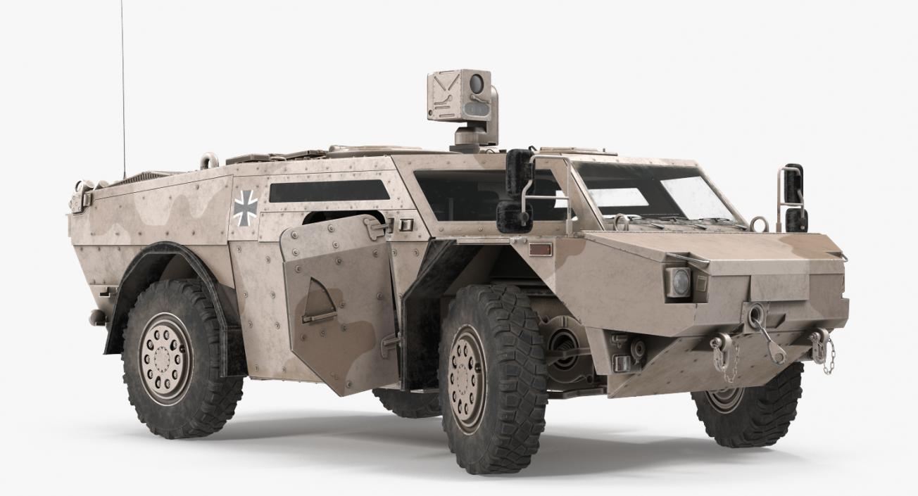 3D Fennek KMW 4x4 Armoured Vehicle Rigged model