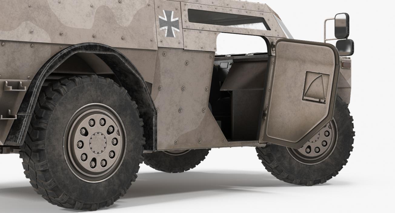 3D Fennek KMW 4x4 Armoured Vehicle Rigged model