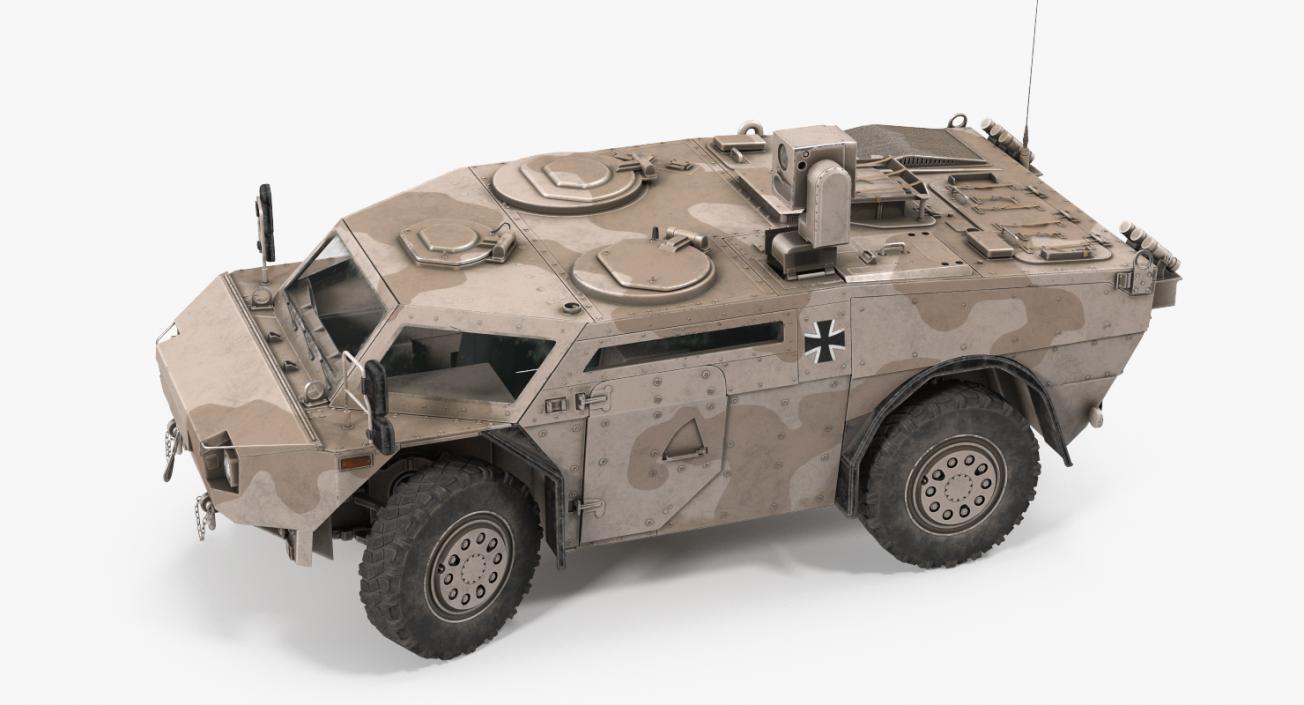 3D Fennek KMW 4x4 Armoured Vehicle Rigged model