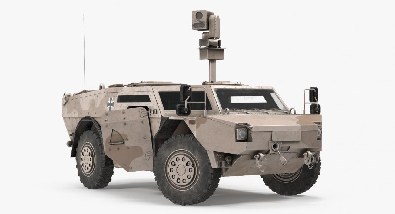 3D Fennek KMW 4x4 Armoured Vehicle Rigged model