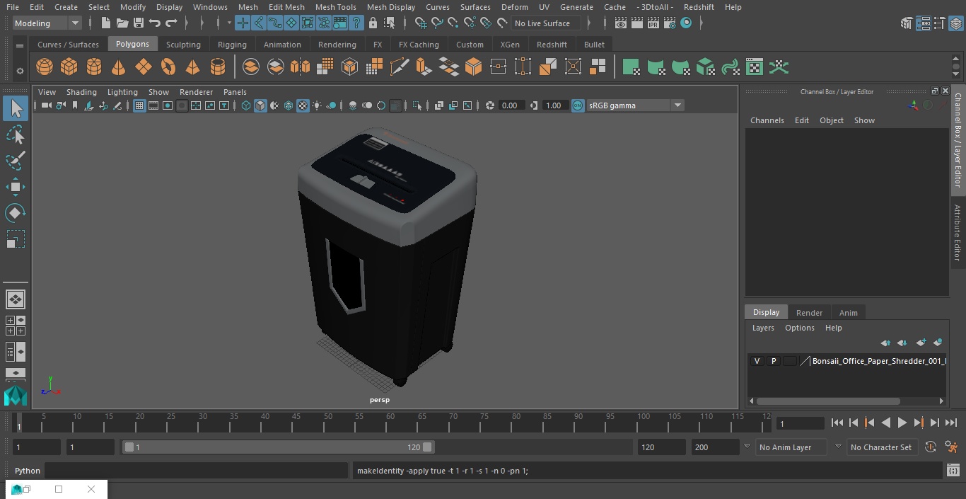 Bonsaii Office Paper Shredder 3D model