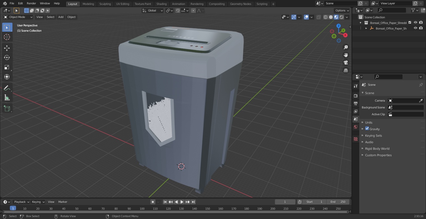 Bonsaii Office Paper Shredder 3D model