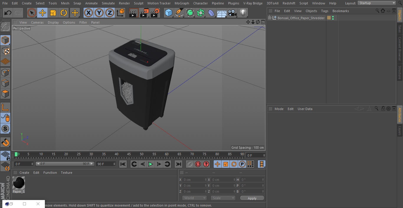 Bonsaii Office Paper Shredder 3D model