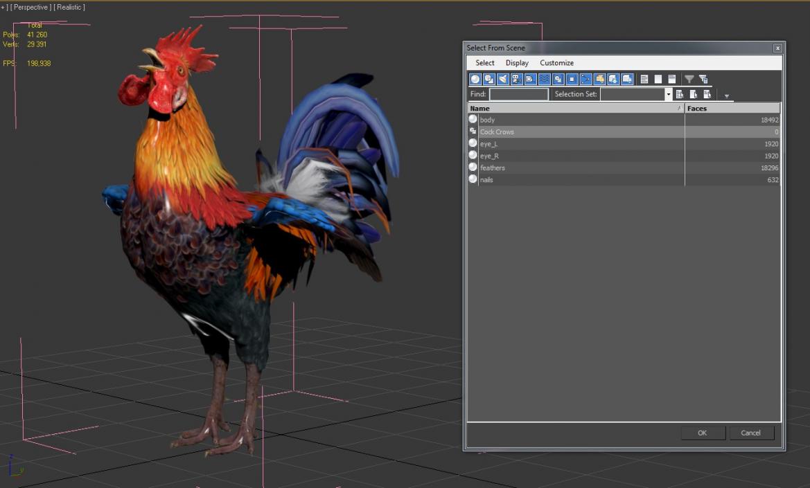 3D model Cock Crows