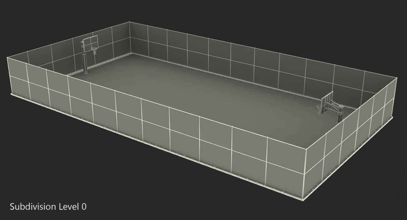 Outdoor Basketball Court 3D model