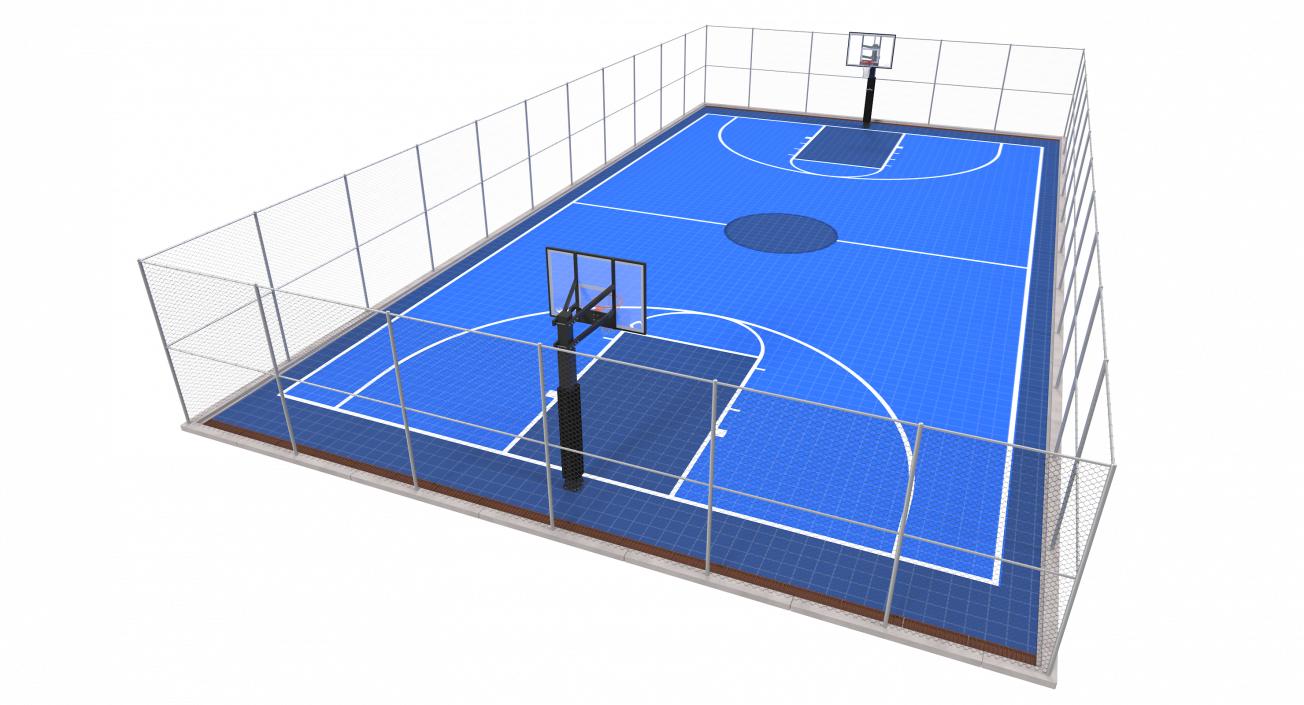 Outdoor Basketball Court 3D model