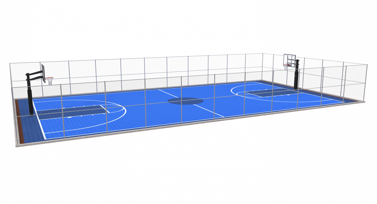 Outdoor Basketball Court 3D model