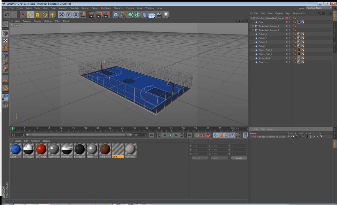 Outdoor Basketball Court 3D model