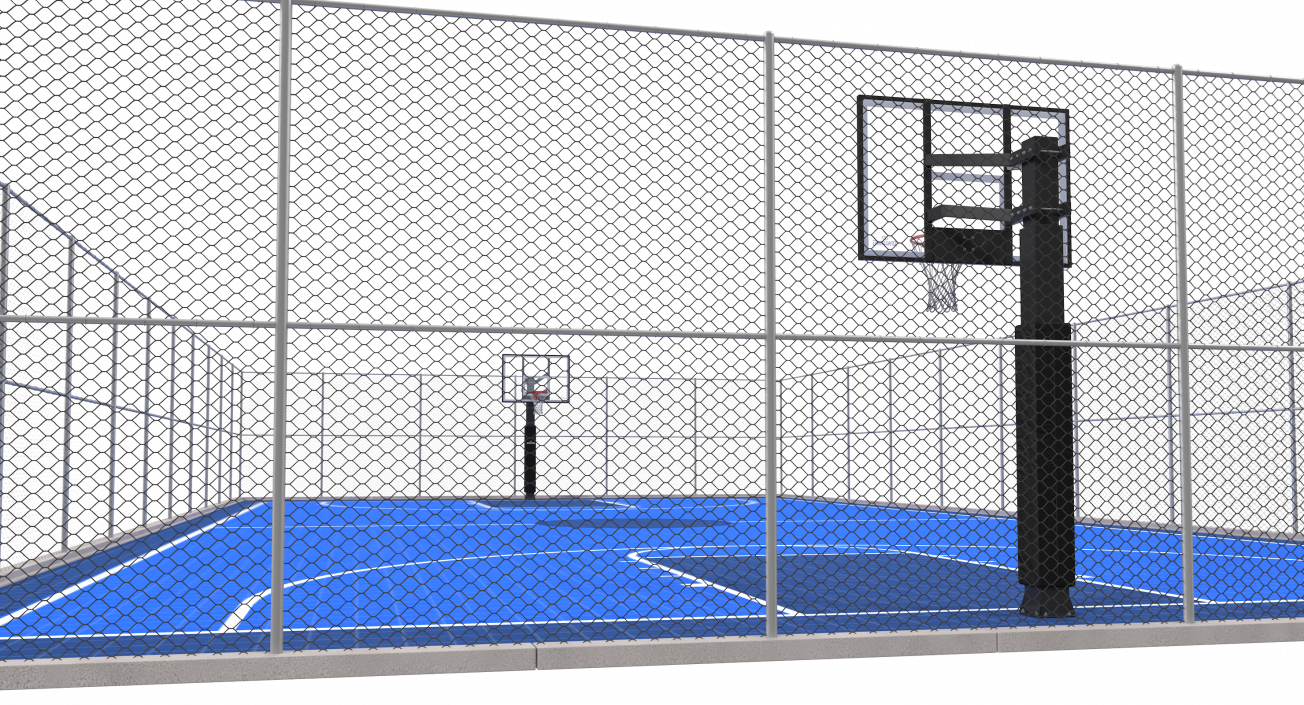 Outdoor Basketball Court 3D model