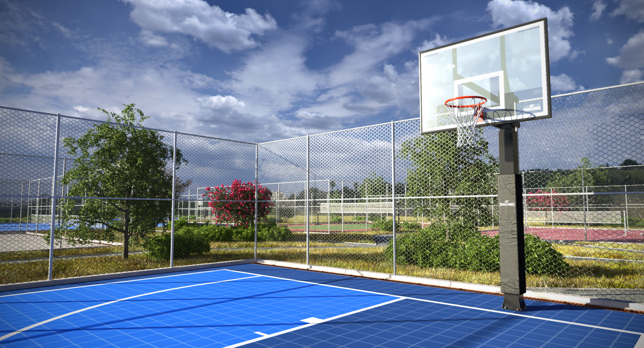 Outdoor Basketball Court 3D model