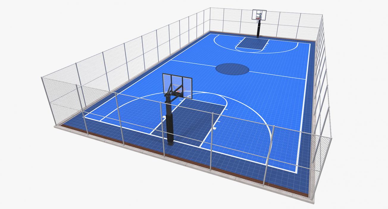 Outdoor Basketball Court 3D model