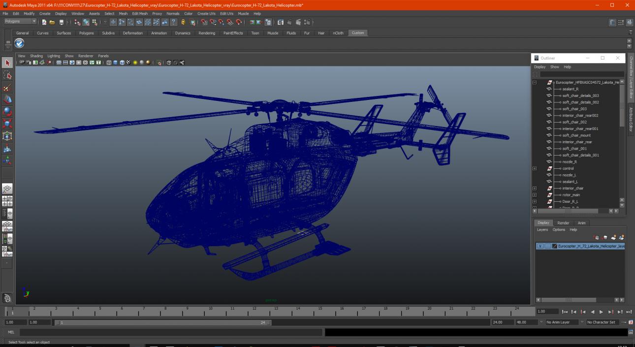 3D Eurocopter H-72 Lakota Helicopter model