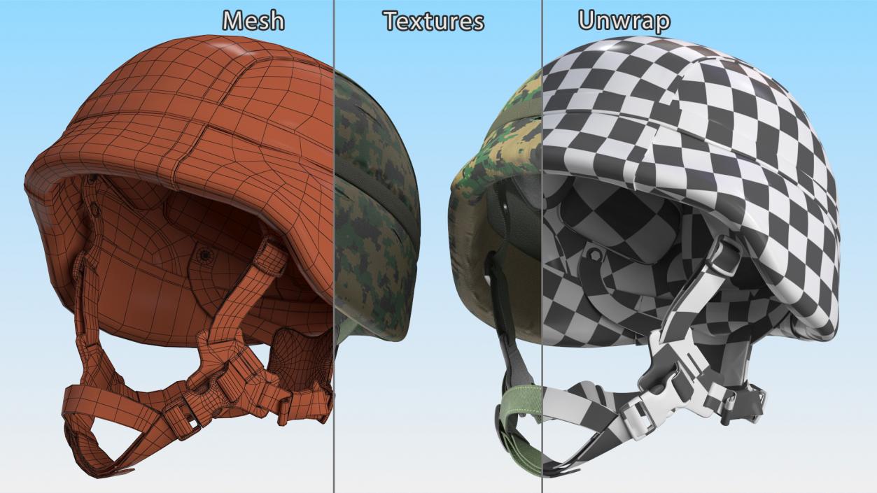 Lightweight Marine Helmet Digital Camo Cover 3D model