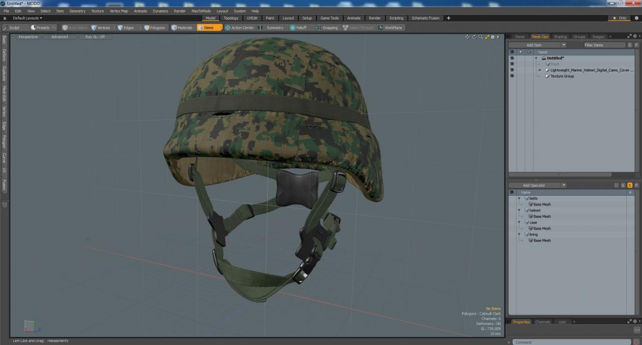 Lightweight Marine Helmet Digital Camo Cover 3D model