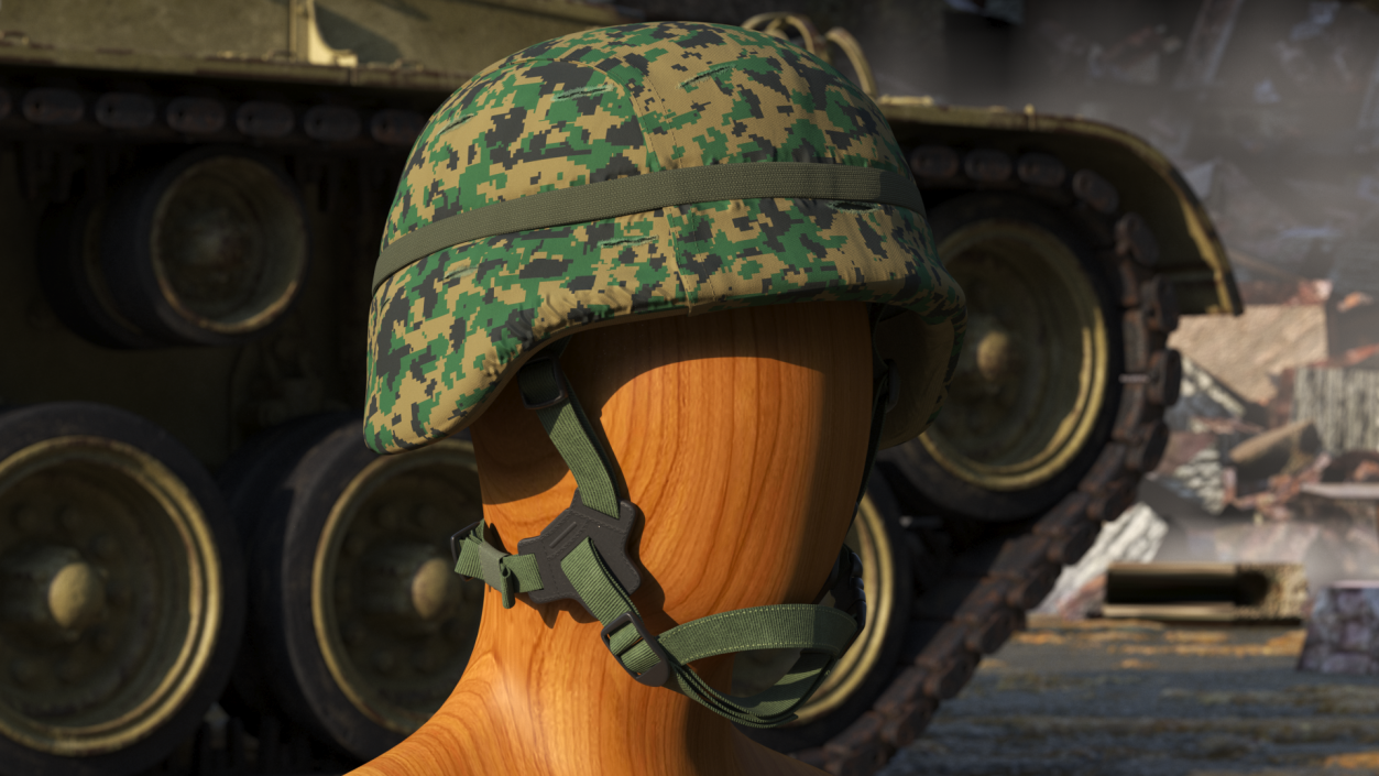 Lightweight Marine Helmet Digital Camo Cover 3D model