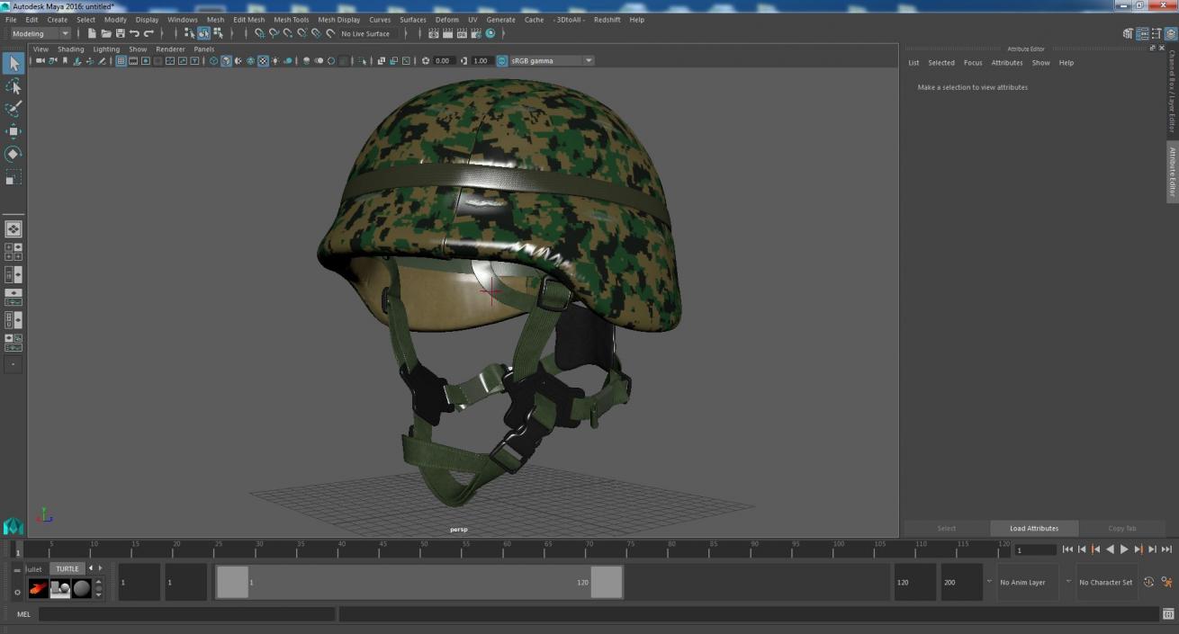 Lightweight Marine Helmet Digital Camo Cover 3D model