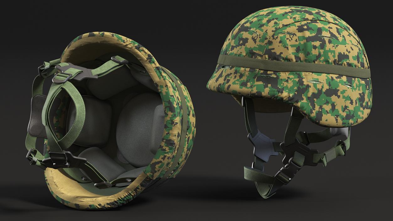 Lightweight Marine Helmet Digital Camo Cover 3D model