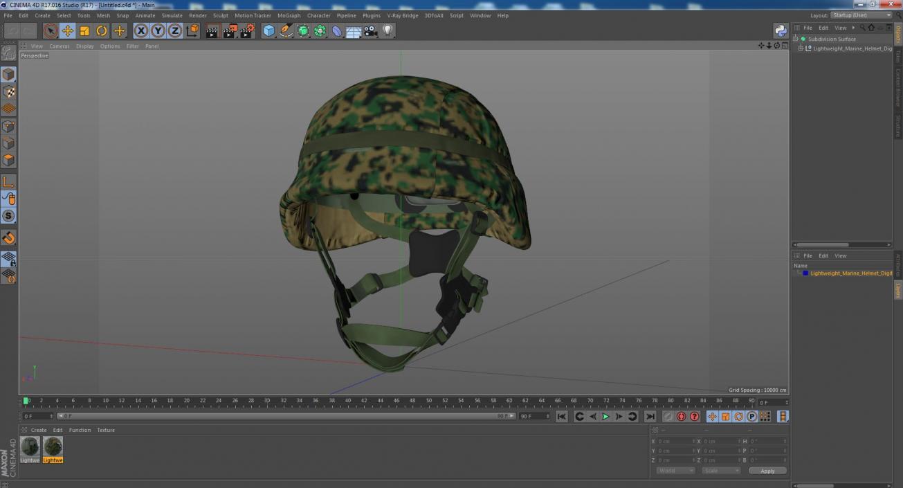 Lightweight Marine Helmet Digital Camo Cover 3D model