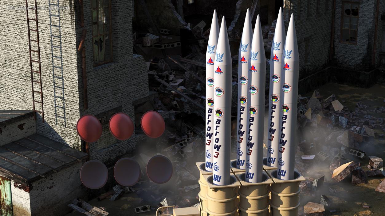 3D Israels Arrow-3 Missile Defense System model