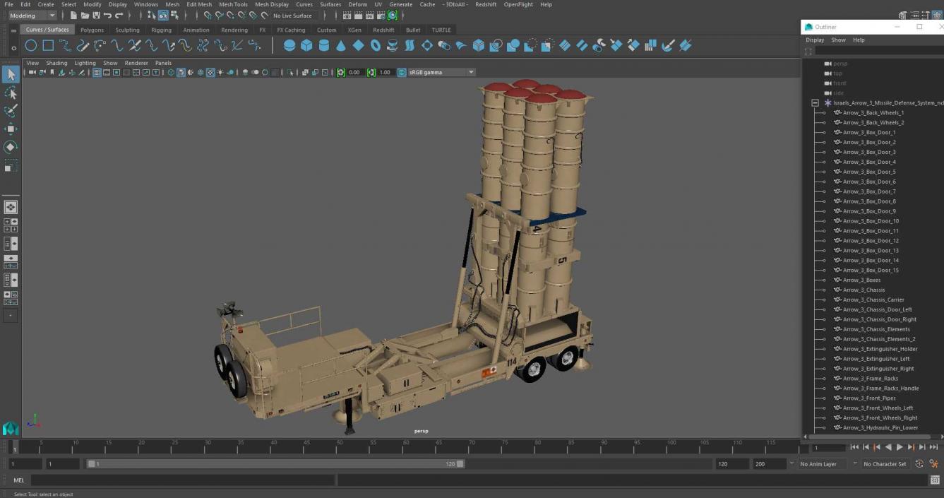 3D Israels Arrow-3 Missile Defense System model