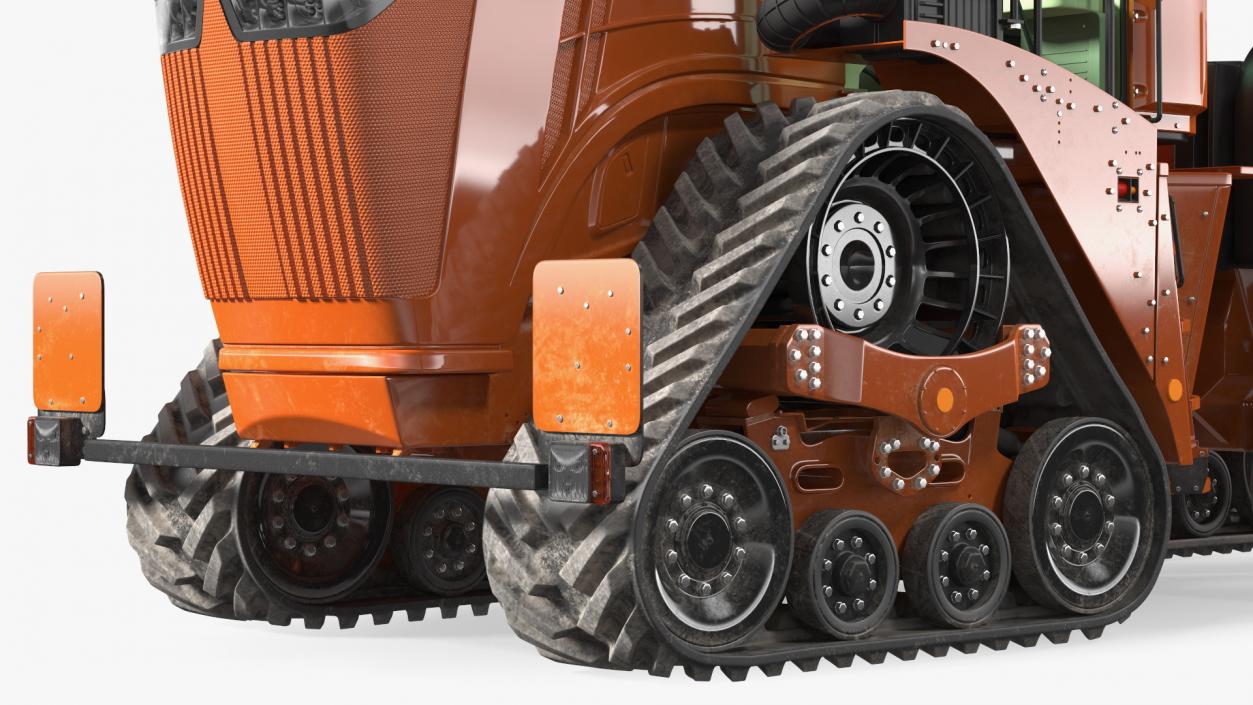 3D Four Track Tractor Dirty Rigged